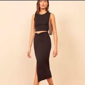 Reformation Rylan Two Piece in Black size L NWT